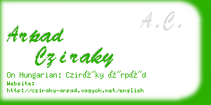 arpad cziraky business card